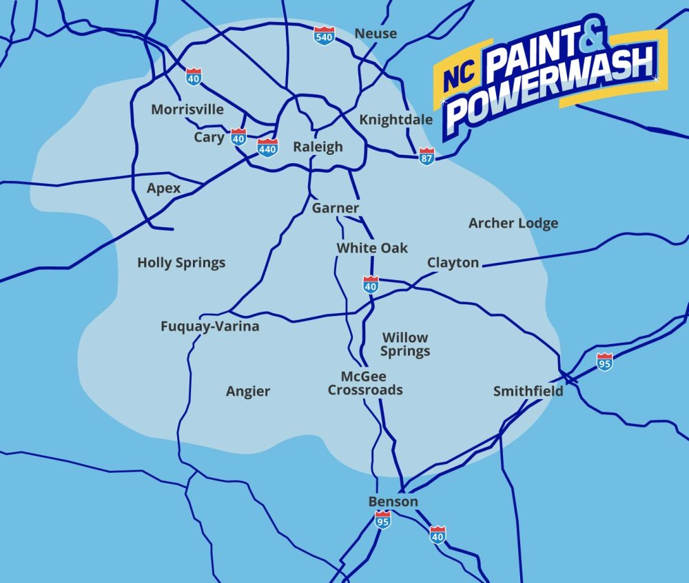 NC Paint & Powerwash About Us Service Area Map